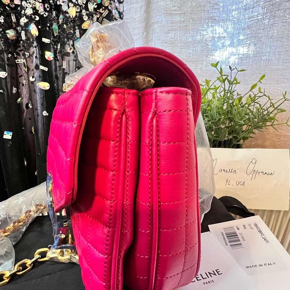Authentic CELINE PINK TWO WAY BAG - Picture 6 of 9